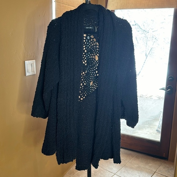 Dolce Cabo Black Chenille Knit Cardigan Size XL - Picture 1 of 7